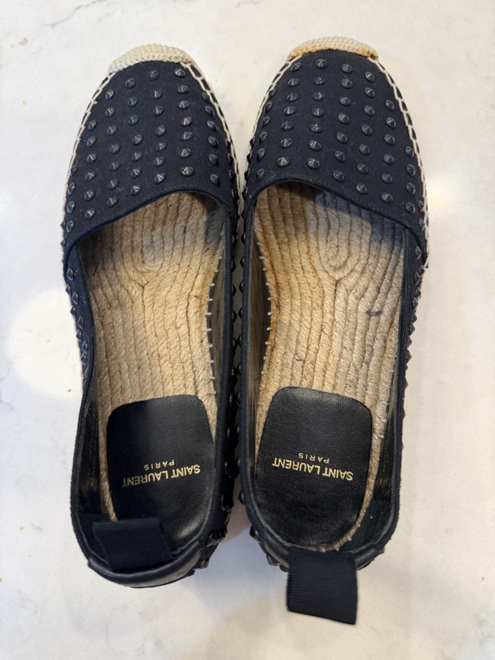 Saint Laurent Black‎ Studded Espadrilles Size 37 - Picture 9 of 10
